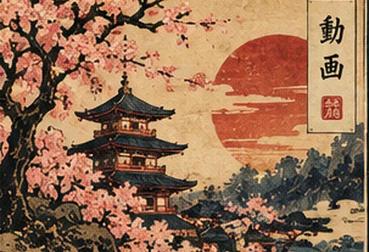 A pagoda surrounded by pink sakura blossoms